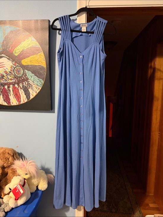 Reflections Dresses & Skirts - Reflections Women’s Blue Sleeveless Button-Front Maxi Dress